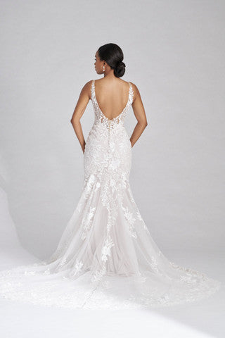 A statement in shimmer, with all over sequin lace appliques layered over sparkle tulle