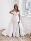 Flowing chiffon ball gown featuring a romantic sweetheart neckline